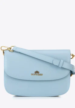 Damska crossbody ze skóry naturalnej niebieska>WITTCHEN New