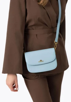 Damska crossbody ze skóry naturalnej niebieska><noscript><img width=