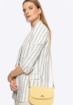 Damska crossbody ze skóry naturalnej żółta>WITTCHEN New