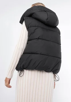 Damska kamizelka oversize pikowana czarna><noscript><img width=