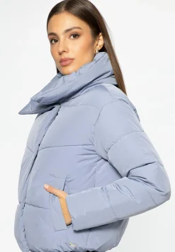 Damska kurtka oversize pikowana niebieska><noscript><img width=