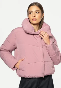 Damska kurtka oversize pikowana zgaszony róż>WITTCHEN Fashion