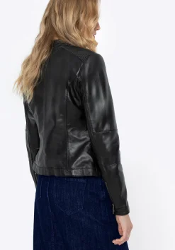 Damska kurtka ze skóry czarna><noscript><img width=