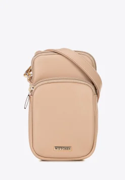 Damska listonoszka z imitacji skóry mini beżowa>WITTCHEN Fashion