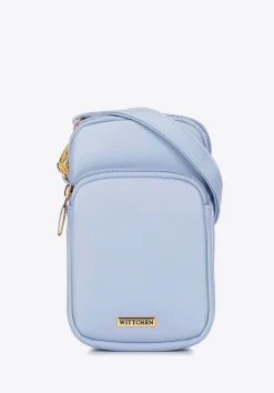 Damska listonoszka z imitacji skóry mini niebieska>WITTCHEN Fashion
