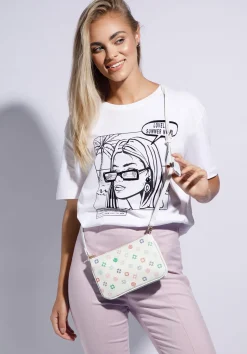 Damska minitorebka ze skóry w monogram dwukomorowa><noscript><img width=