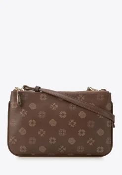 Damska minitorebka ze skóry w monogram dwukomorowa brązowa>WITTCHEN Outlet