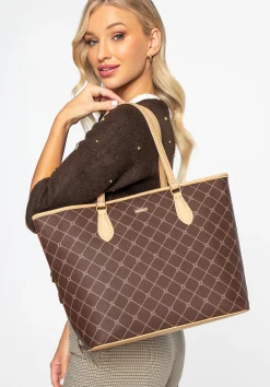 Damska shopperka w monogram brązowa>WITTCHEN Fashion