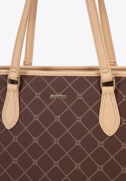 Damska shopperka w monogram brązowa><noscript><img width=