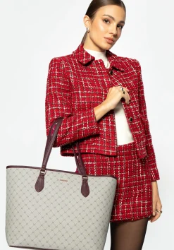 Damska shopperka w monogram szaro-bordowa>WITTCHEN Best
