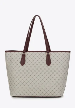 Damska shopperka w monogram szaro-bordowa><noscript><img width=