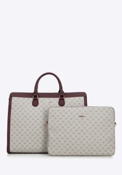 Damska shopperka z etui na laptopa szaro-bordowa>WITTCHEN Outlet