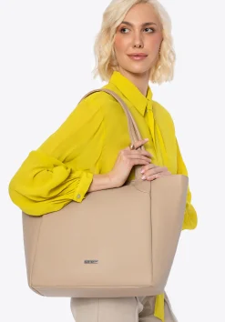 Damska shopperka z miękkiej ekoskóry beżowa>WITTCHEN Discount