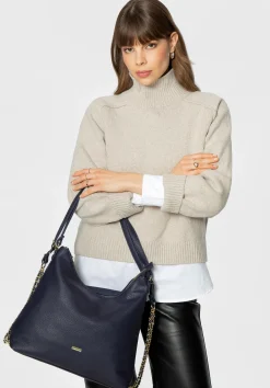 Damska torba – plecak ze skóry ekologicznej granatowa>WITTCHEN Fashion