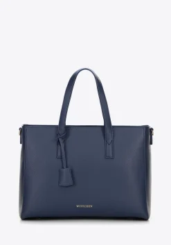 Damska torba na laptopa 16" z imitacji skóry granatowa>WITTCHEN Online