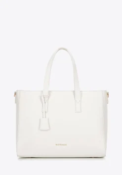 Damska torba na laptopa 16" z imitacji skóry kremowa>WITTCHEN Fashion