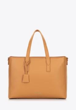 Damska torba na laptopa 16" z imitacji skóry camel>WITTCHEN Clearance