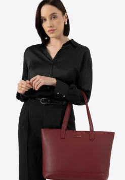 Damska torba na laptopa 15,6" z imitacji skóry bordowa>WITTCHEN Clearance