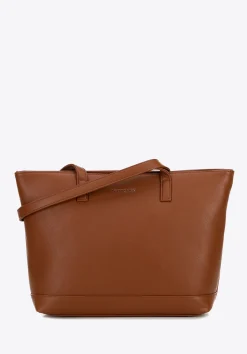 Damska torba na laptopa 15,6" z imitacji skóry brązowa>WITTCHEN Clearance