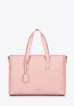 Damska torba na laptopa 16" z imitacji skóry różowa>WITTCHEN Clearance