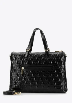 Damska torba na laptopa 14'' w geometryczny wzór czarna>WITTCHEN Fashion