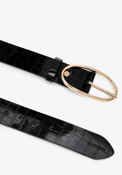 Damski pasek skórzany croco z owalną klamrą>WITTCHEN Discount