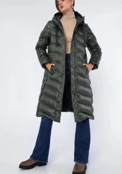 Damski płaszcz pikowany z nylonu długi>WITTCHEN Fashion