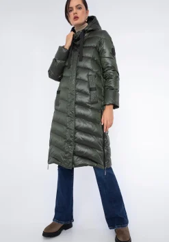 Damski płaszcz pikowany z nylonu długi>WITTCHEN Fashion