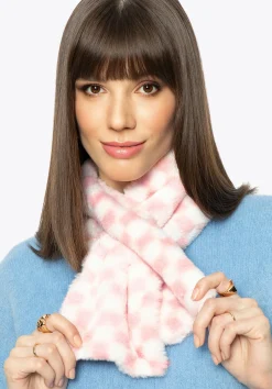 Damski szal ze sztucznego futerka w kratkę>WITTCHEN Fashion