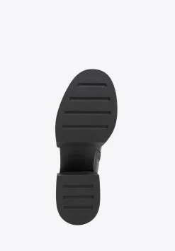 Damskie botki skórzane z monogramem czarne><noscript><img width=