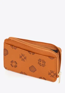 Damskie etui na karty z imitacji skóry jasny brąz><noscript><img width=