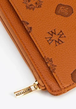 Damskie etui na karty z imitacji skóry jasny brąz><noscript><img width=