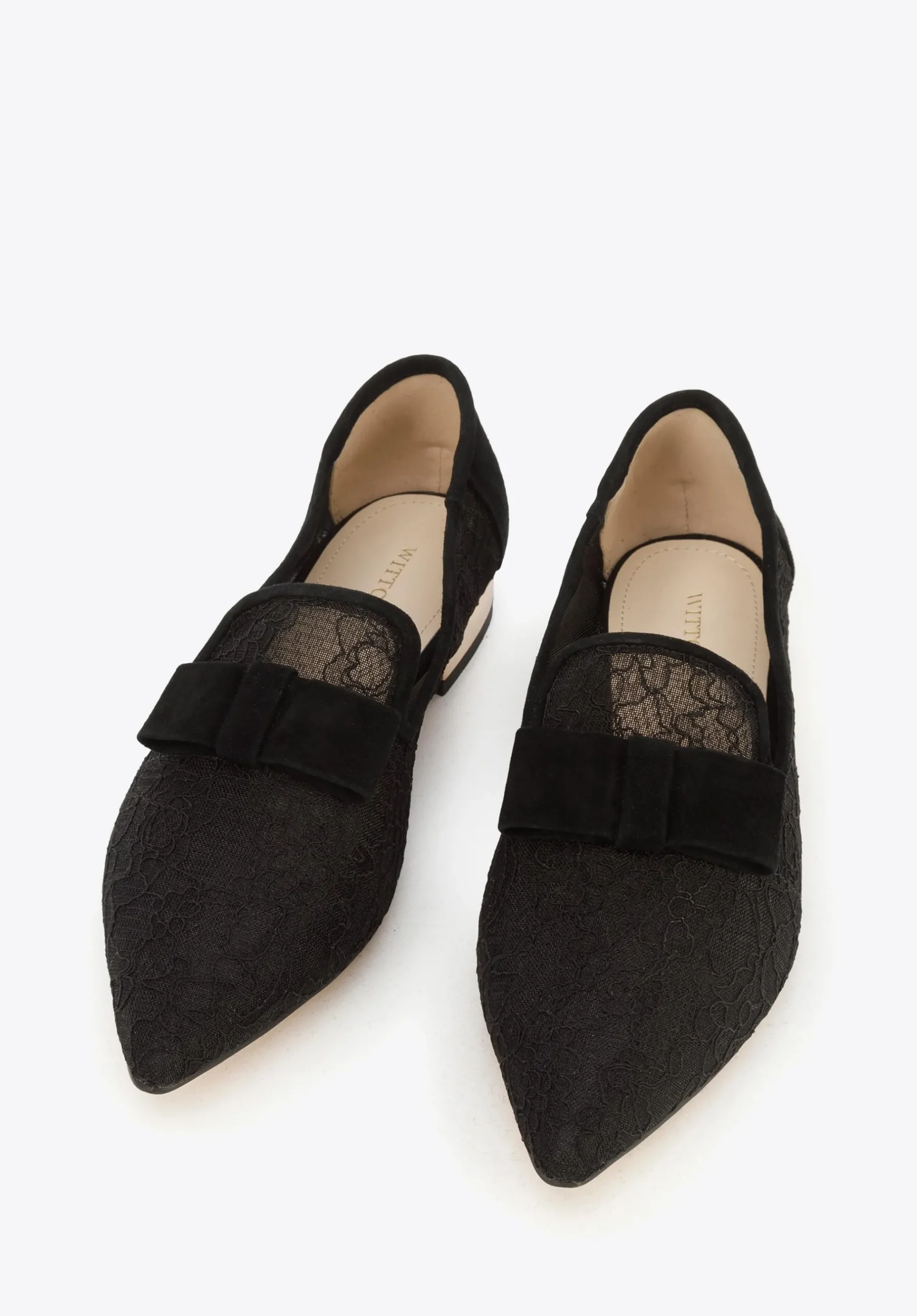 Damskie lordsy transparentne na niskim obcasie czarne>WITTCHEN Fashion