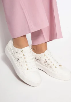 Damskie sneakersy ażurowe złamana biel>WITTCHEN Fashion