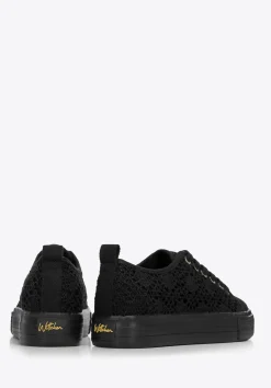 Damskie sneakersy ażurowe czarne><noscript><img width=