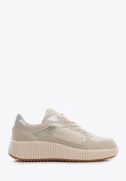 Damskie sneakersy na grubej platformie beżowe>WITTCHEN Fashion