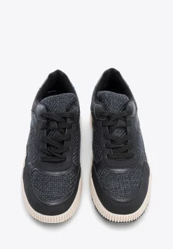 Damskie sneakersy na grubej platformie czarne><noscript><img data-lazyloaded=