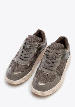 Damskie sneakersy na grubej platformie szaro - brązowe>WITTCHEN Clearance