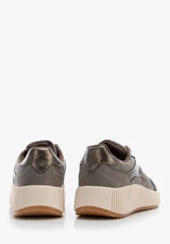 Damskie sneakersy na grubej platformie szaro - brązowe><noscript><img data-lazyloaded=