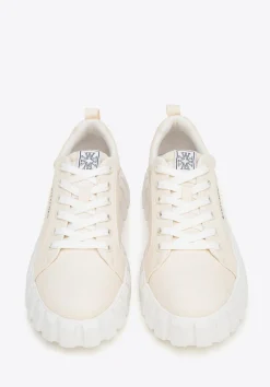 Damskie sneakersy na platformie jasny beż><noscript><img data-lazyloaded=
