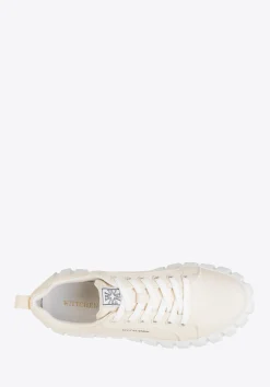 Damskie sneakersy na platformie jasny beż><noscript><img data-lazyloaded=