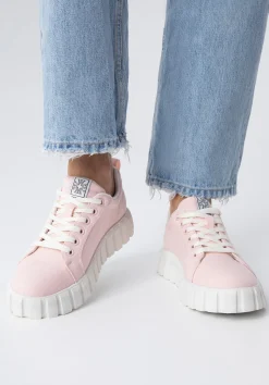 Damskie sneakersy na platformie różowe><noscript><img data-lazyloaded=