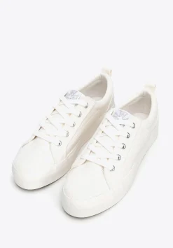 Damskie sneakersy na platformie kremowe><noscript><img data-lazyloaded=