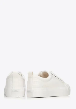 Damskie sneakersy na platformie kremowe><noscript><img data-lazyloaded=