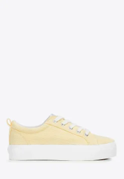 Damskie sneakersy na platformie żółte>WITTCHEN Outlet