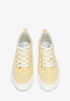 Damskie sneakersy na platformie żółte><noscript><img data-lazyloaded=