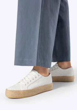 Damskie sneakersy na słomkowej podeszwie złamana biel><noscript><img data-lazyloaded=