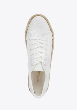 Damskie sneakersy na słomkowej podeszwie złamana biel><noscript><img data-lazyloaded=