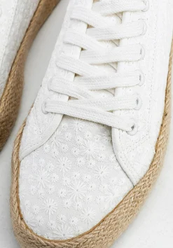 Damskie sneakersy na słomkowej podeszwie złamana biel><noscript><img data-lazyloaded=