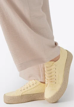 Damskie sneakersy na słomkowej podeszwie żółte>WITTCHEN Hot